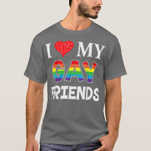 Camiseta Amo a mis amigos gays lesbianas LGBT arcoiris