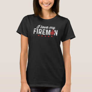 Camiseta Amo a mis bomberos hombres bomberos mujeres