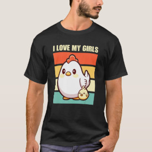 Camiseta Amo a mis chicas granjera granja animales de granj