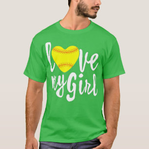 Camiseta Amo a mis Chicas Mamá Softball Cuida Mamá Softball