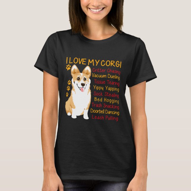 Camiseta Amo a mis Corgis Mamá Mamá Papá Perro (Anverso)