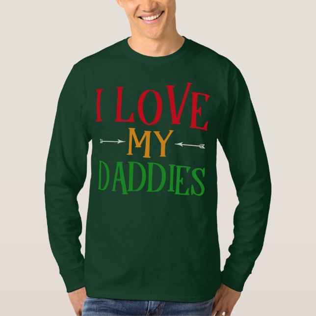 Camiseta Amo a mis daddies gays LGBT  (Anverso)