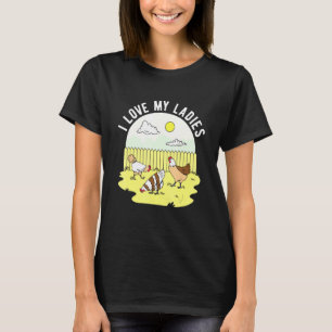 Camiseta Amo A Mis Damas Hens Hembra De Pollo Animal