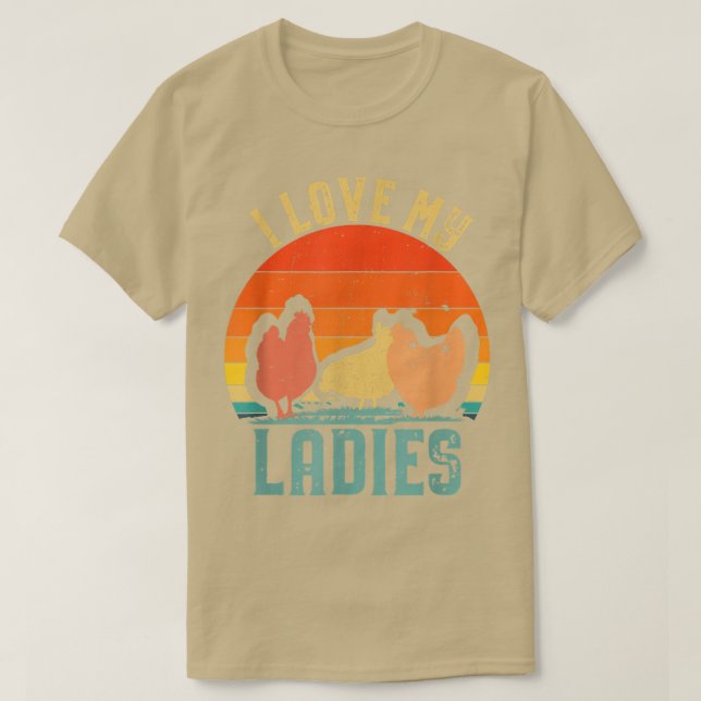 Camiseta Amo A Mis Damas Humor Gracioso Granja De Aves De C (Diseño del anverso)