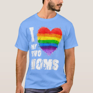 Camiseta Amo a mis dos madres lesbianas gays LGBT 