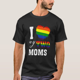 Camiseta Amo a mis dos madres lesbianas gays LGBT Orgullosa