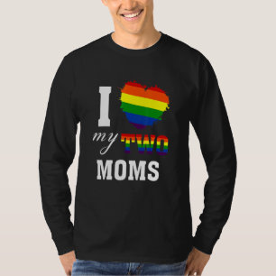 Camiseta Amo a mis dos madres lesbianas gays LGBT Orgullosa