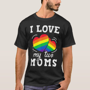 Camiseta Amo A Mis Dos Madres Lgbt Orgullo Arcoiris Lesbia
