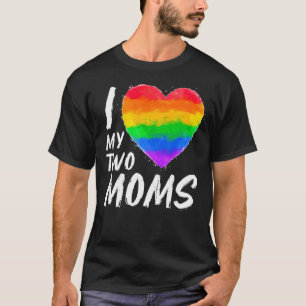 Camiseta Amo A Mis Dos Madres Orgullo Bandera De Lgbt Gay Á