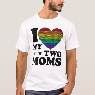 Camiseta Amo A Mis Dos Madres Tee Lesbiana Gay LGBT