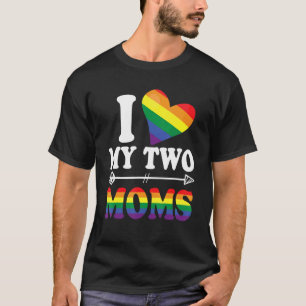 Camiseta Amo A Mis Dos Mamás Bandera Del Orgullo Gay Arcoir