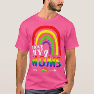 Camiseta Amo a mis dos mamás Orgullo LGBT Bandera Gay Rainb