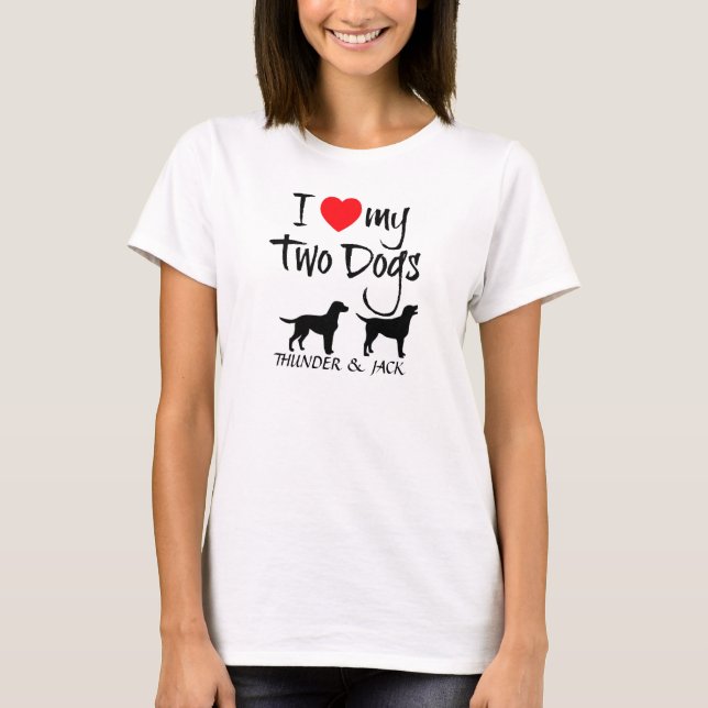 Camiseta Amo A Mis Dos Perros (Anverso)