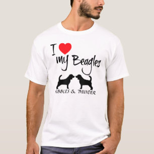 Camiseta Amo A Mis Dos Perros Beagle