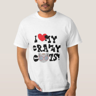 Camiseta ¡Amo a mis gatos locos!