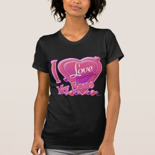 Camiseta Amo a mis hijos rosados/púrpura - corazón
