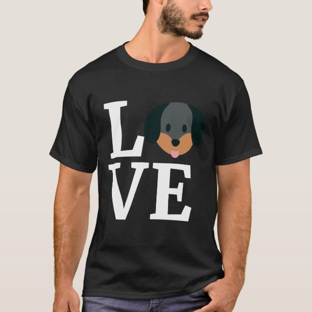 Camiseta Amo A Mis Hombres Dachshund (Anverso)