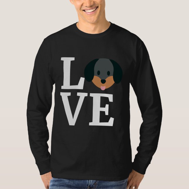 Camiseta Amo A Mis Hombres Dachshund (Anverso)