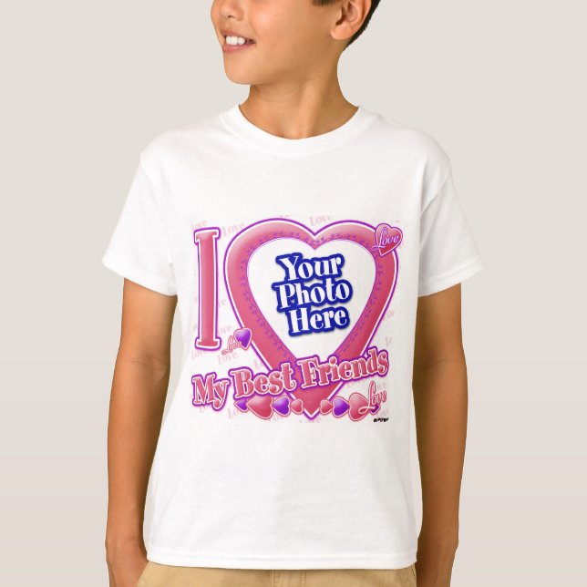 Camiseta Amo a mis mejores amigos rosados/púrpura - foto (Anverso)