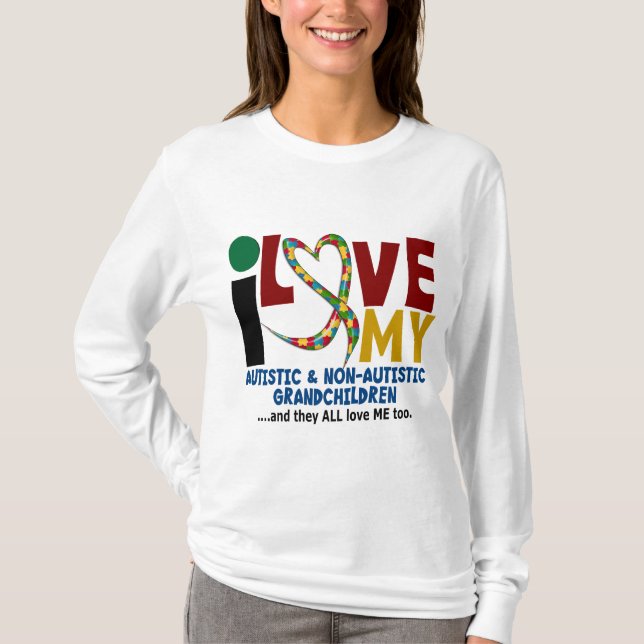 Camiseta Amo a mis nietos autísticos y de NonAutistic 2 (Anverso)