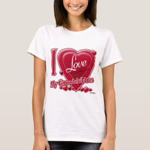 Camiseta Amo a mis nietos corazones rojos
