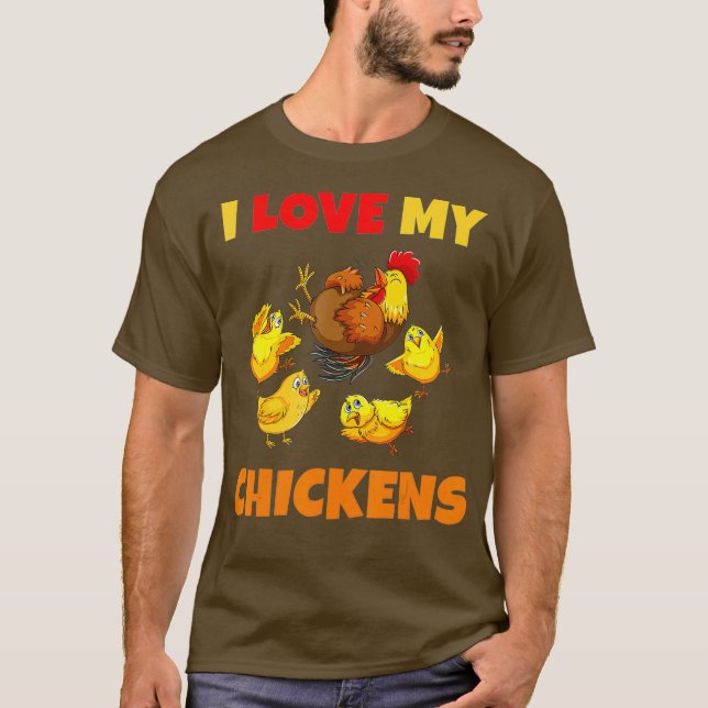 Camiseta Amo A Mis Pollos Cultivando Amor Novedad Vegan (Anverso)