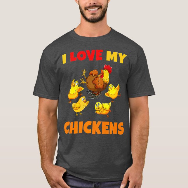 Camiseta Amo A Mis Pollos Cultivando Amor Novedad Vegan (Anverso)
