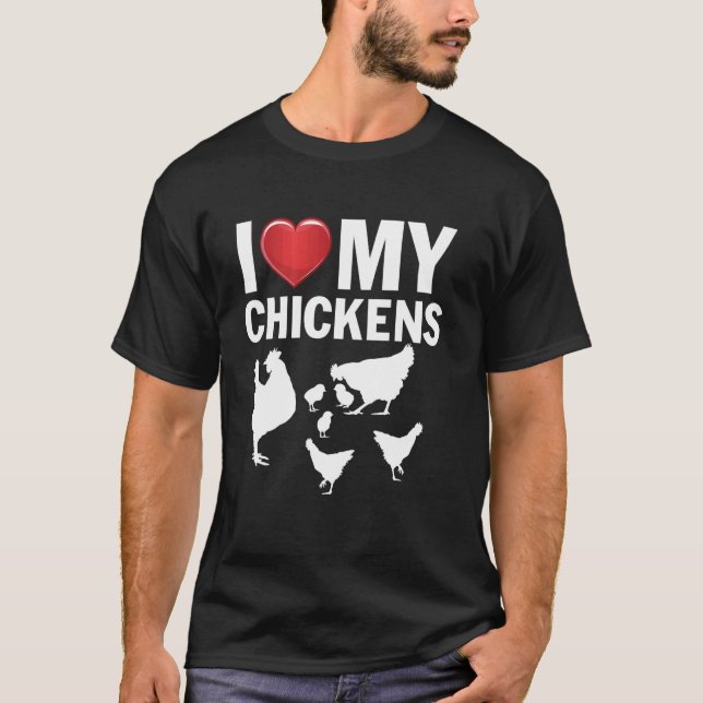 Camiseta Amo a mis pollos - Pollo (Anverso)