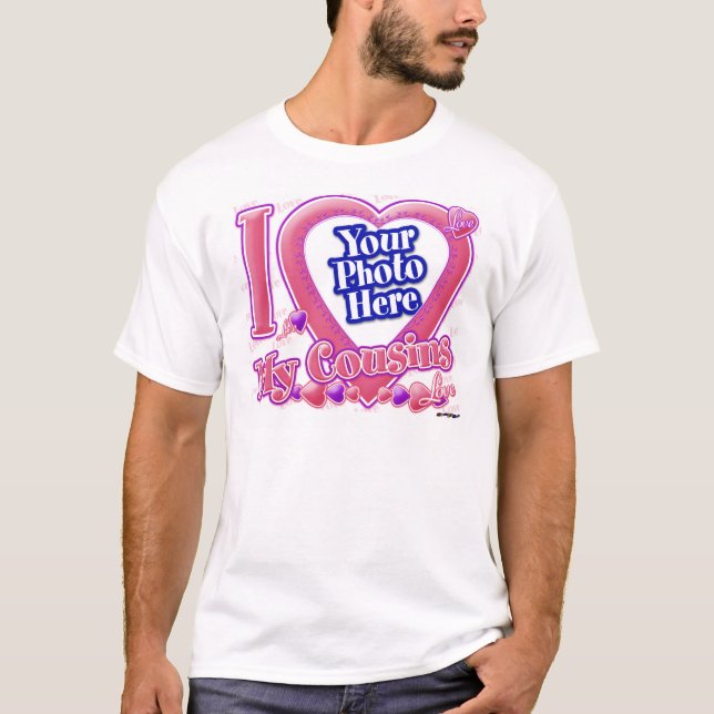 Camiseta Amo a mis primos rosados/púrpura - foto (Anverso)