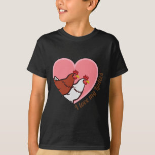 Camiseta Amo a mis señoras granjeras de pollos granja polli