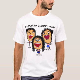 Camiseta Amo A Mis Tres Locos Niños