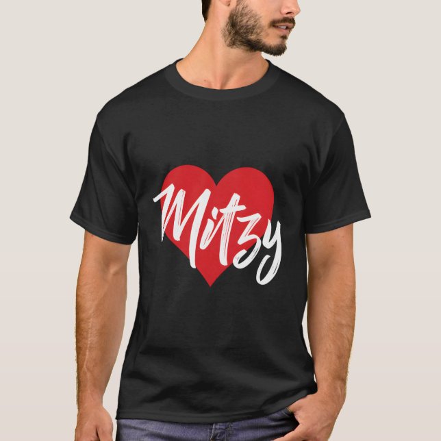 Camiseta Amo A Mitzy Primer Nombre Yo Corazã ³ N (Anverso)