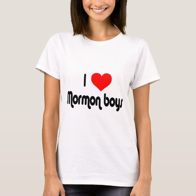 Camiseta Amo a muchachos mormones (Anverso)