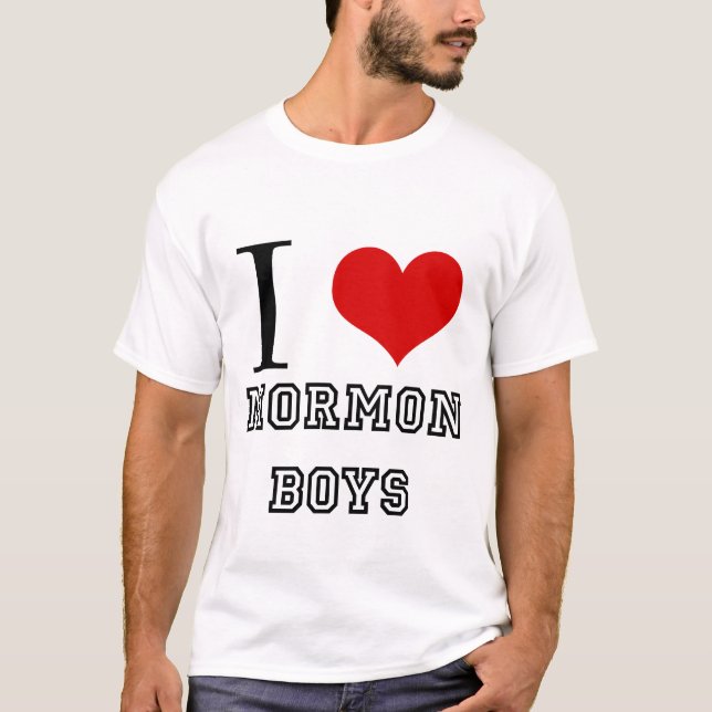 Camiseta Amo a muchachos mormones (Anverso)