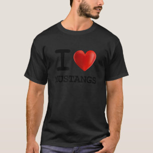 Camiseta Amo A MUSTANGS Mascota Animal Lover Heart Shirt