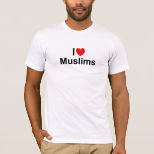 Camiseta Amo a musulmanes (del corazón)