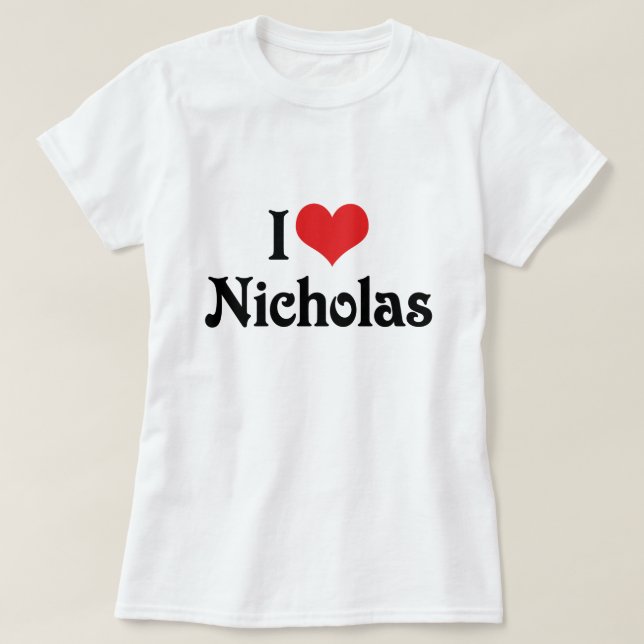 Camiseta Amo a Nicholas (Diseño del anverso)