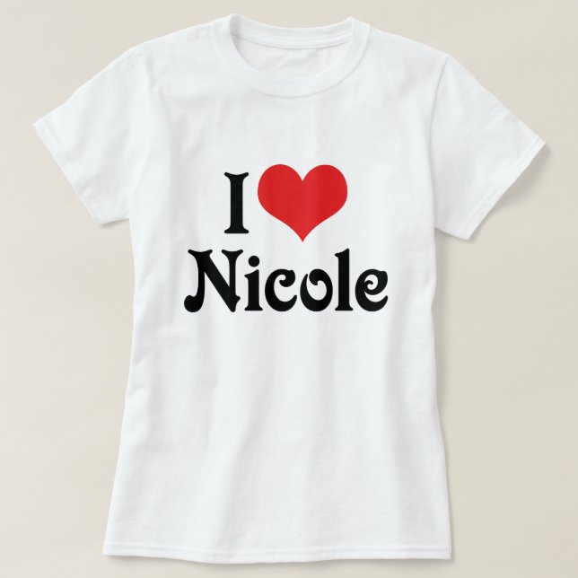 Camiseta Amo a Nicole (Diseño del anverso)