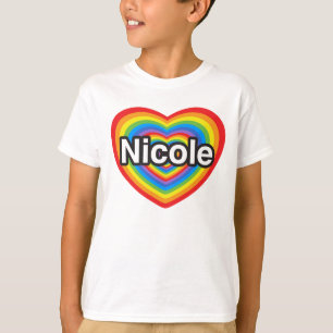 Camiseta Amo a Nicole. Te amo, Nicole. Corazón