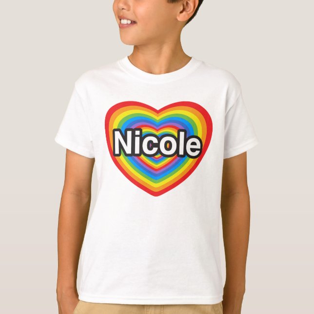 Camiseta Amo a Nicole. Te amo, Nicole. Corazón (Anverso)