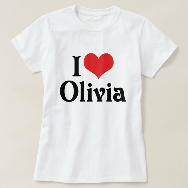 Camiseta Amo a Olivia (Diseño del anverso)