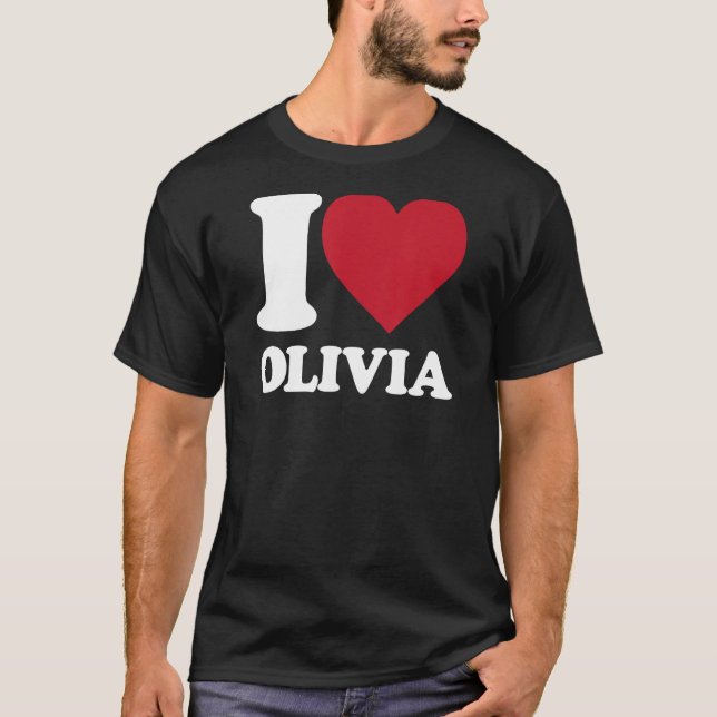 Camiseta Amo a Olivia - corazón Olivia (Anverso)