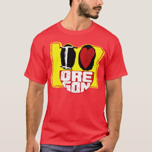 Camiseta Amo a Oregon Sonriendo Cara Feliz