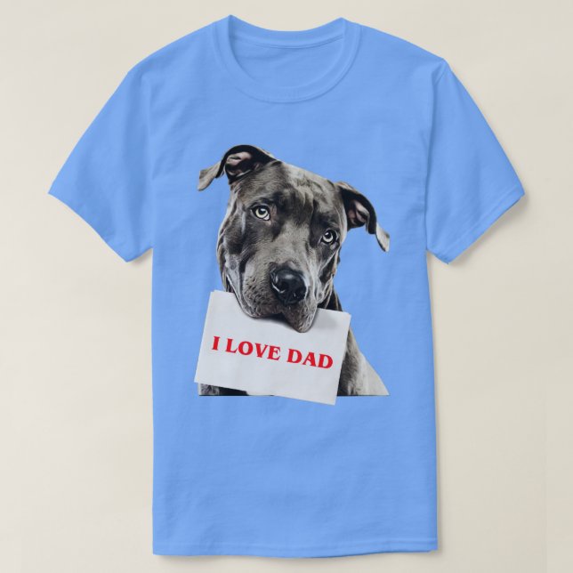 Camiseta Amo a papá Pitbull (Diseño del anverso)