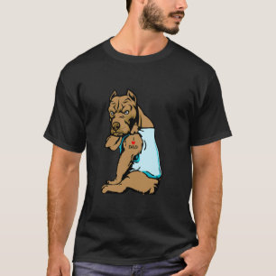 Camiseta Amo a papá Pitbull Perro Amo a papá Tatuaje