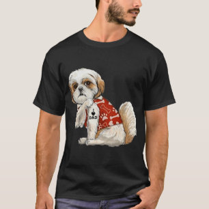 Camiseta Amo a papá Tattoo Shih Tzu Dad Dia Funny del Padre