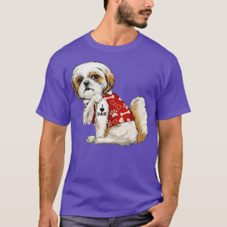 Camiseta Amo a papá Tattoo Shih Tzu Dad Funny Fathers Day G