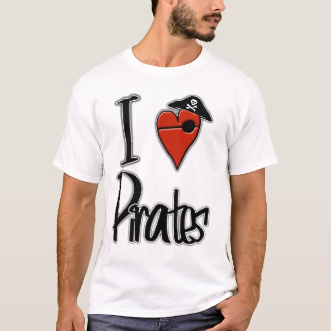 Camiseta Amo a piratas (Anverso)