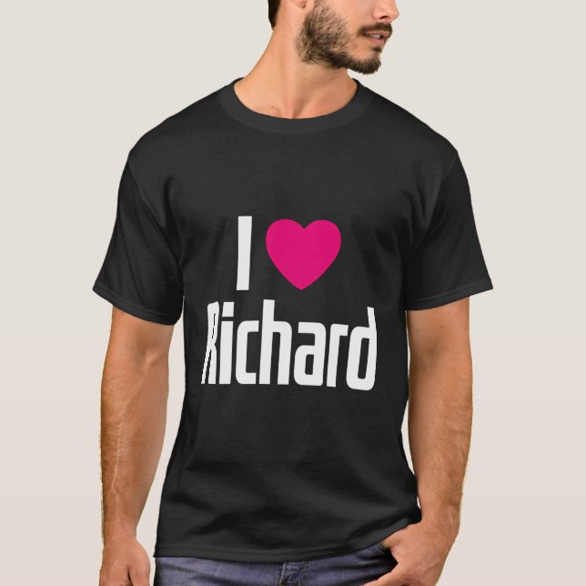 Camiseta Amo a Richard Pink Heart I Heart Richard (Anverso)