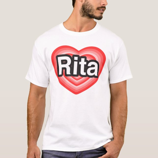 Camiseta Amo a Rita. Te amo Rita. Corazón (Anverso)